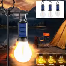 Portable Solar LED Camping Bulb with Hanging Hook