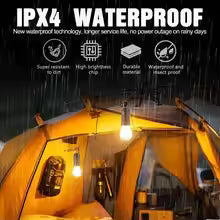 Portable Solar LED Camping Bulb with Hanging Hook