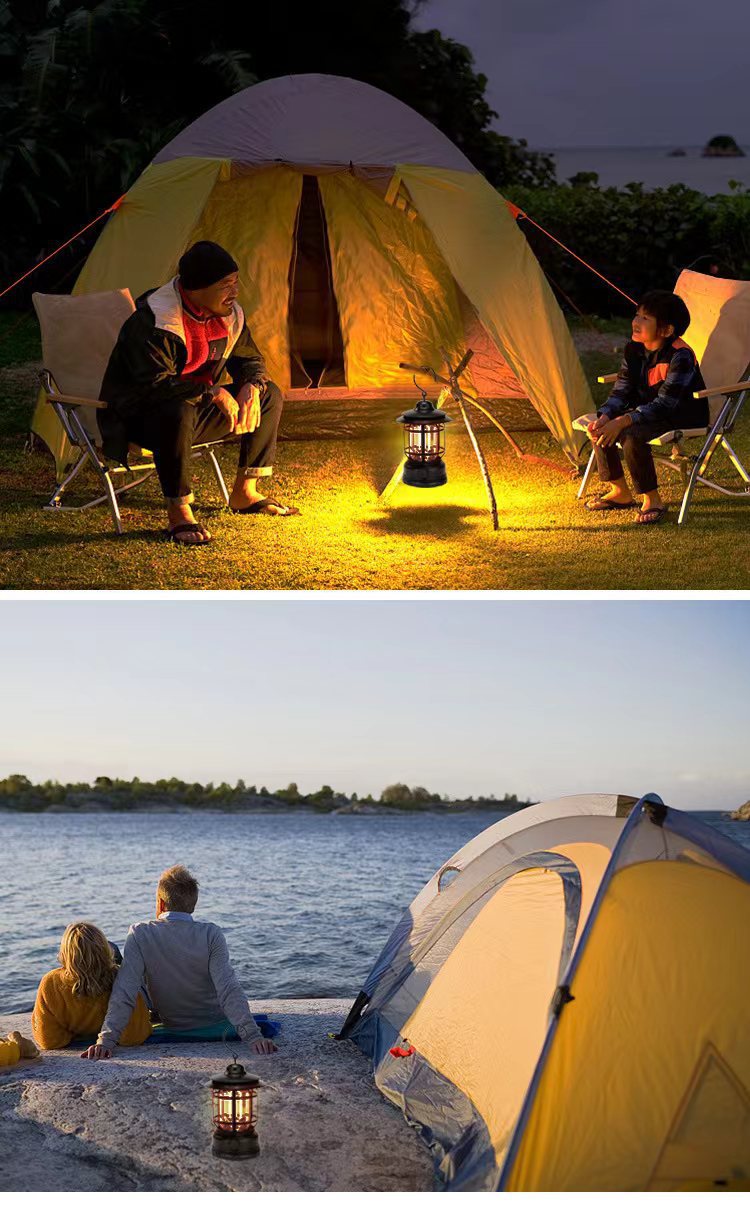 Vintage Rechargeable LED Camping Lantern Lamp