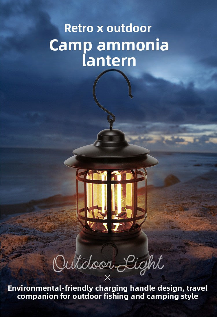 Vintage Rechargeable LED Camping Lantern Lamp