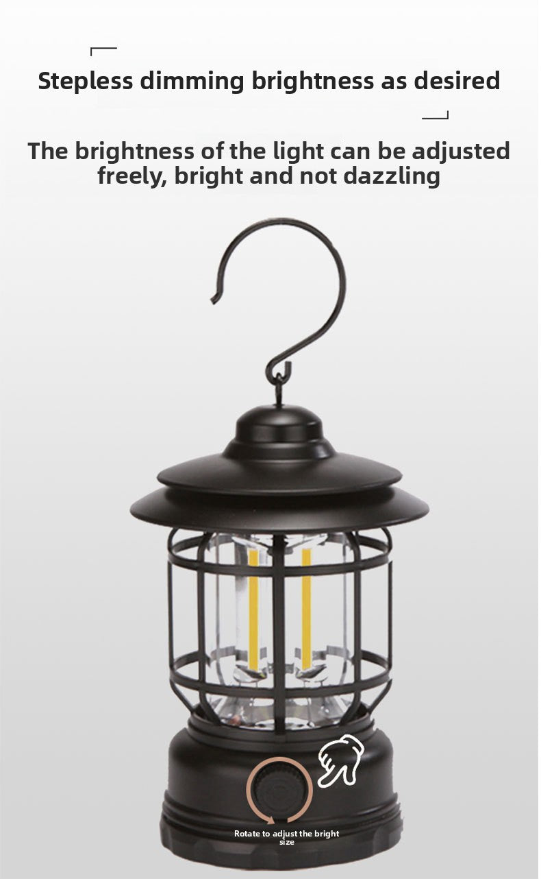 Vintage Rechargeable LED Camping Lantern Lamp