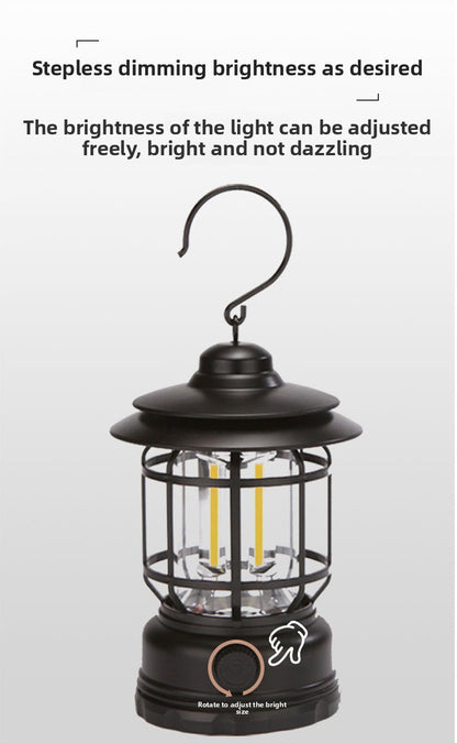 Vintage Rechargeable LED Camping Lantern Lamp