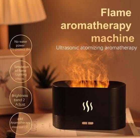 Flame Aroma Diffuser Humidifier – LED Fireplace Effect