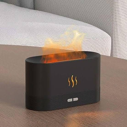 Flame Aroma Diffuser Humidifier – LED Fireplace Effect